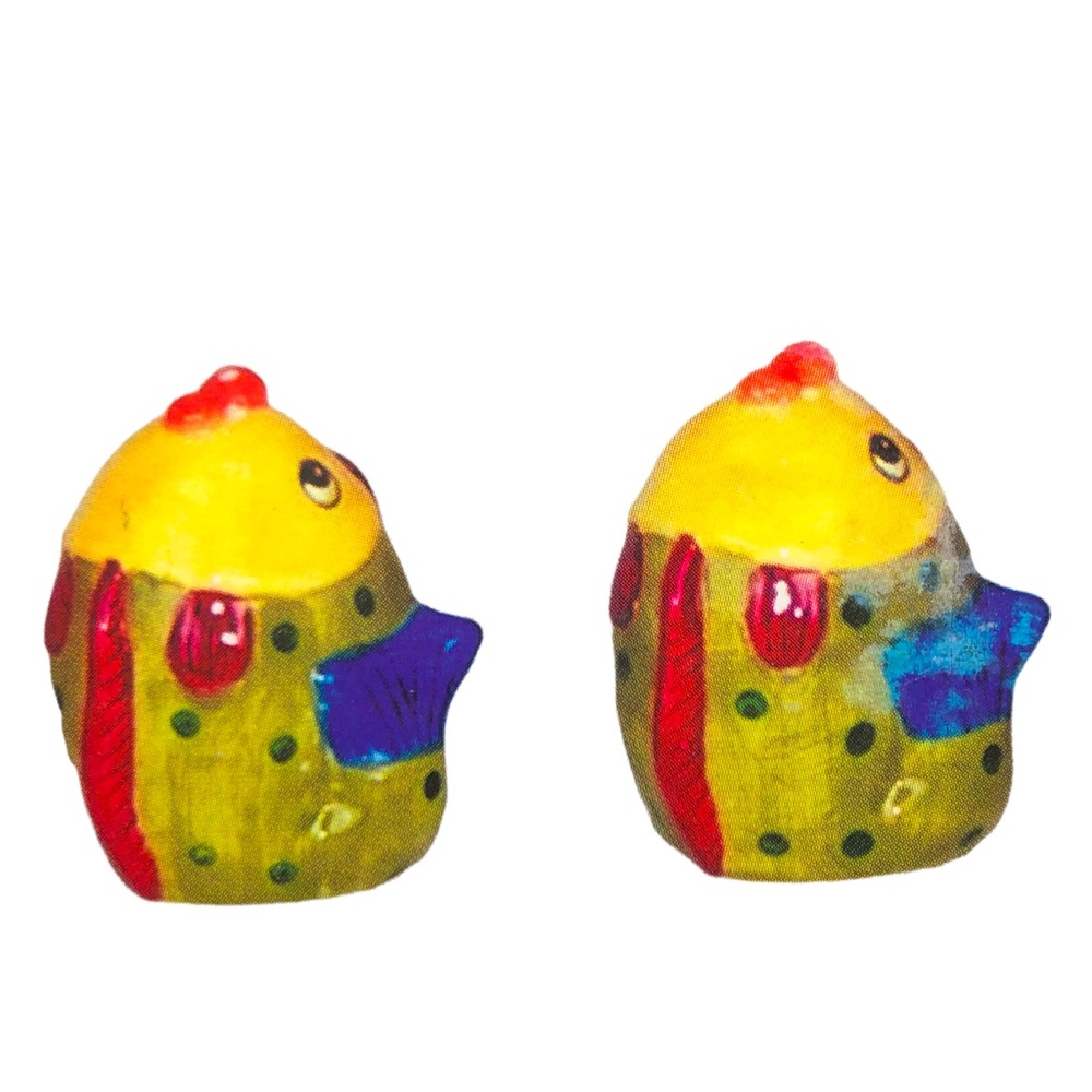 Tea Fish Ceramic Handpainted Salt & Pepper Shaker Set (44T387)